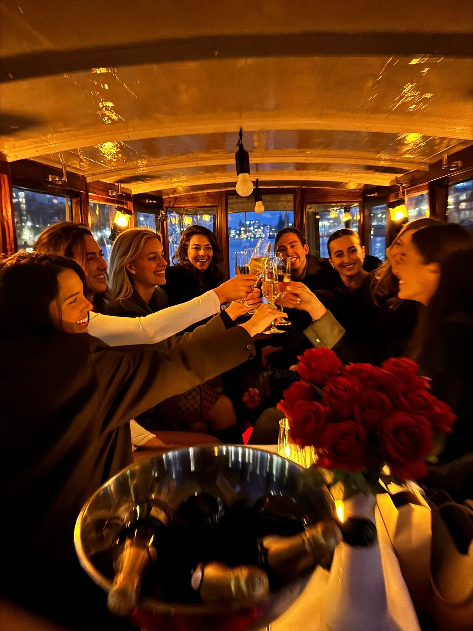 Guests celebrating aboard Energie