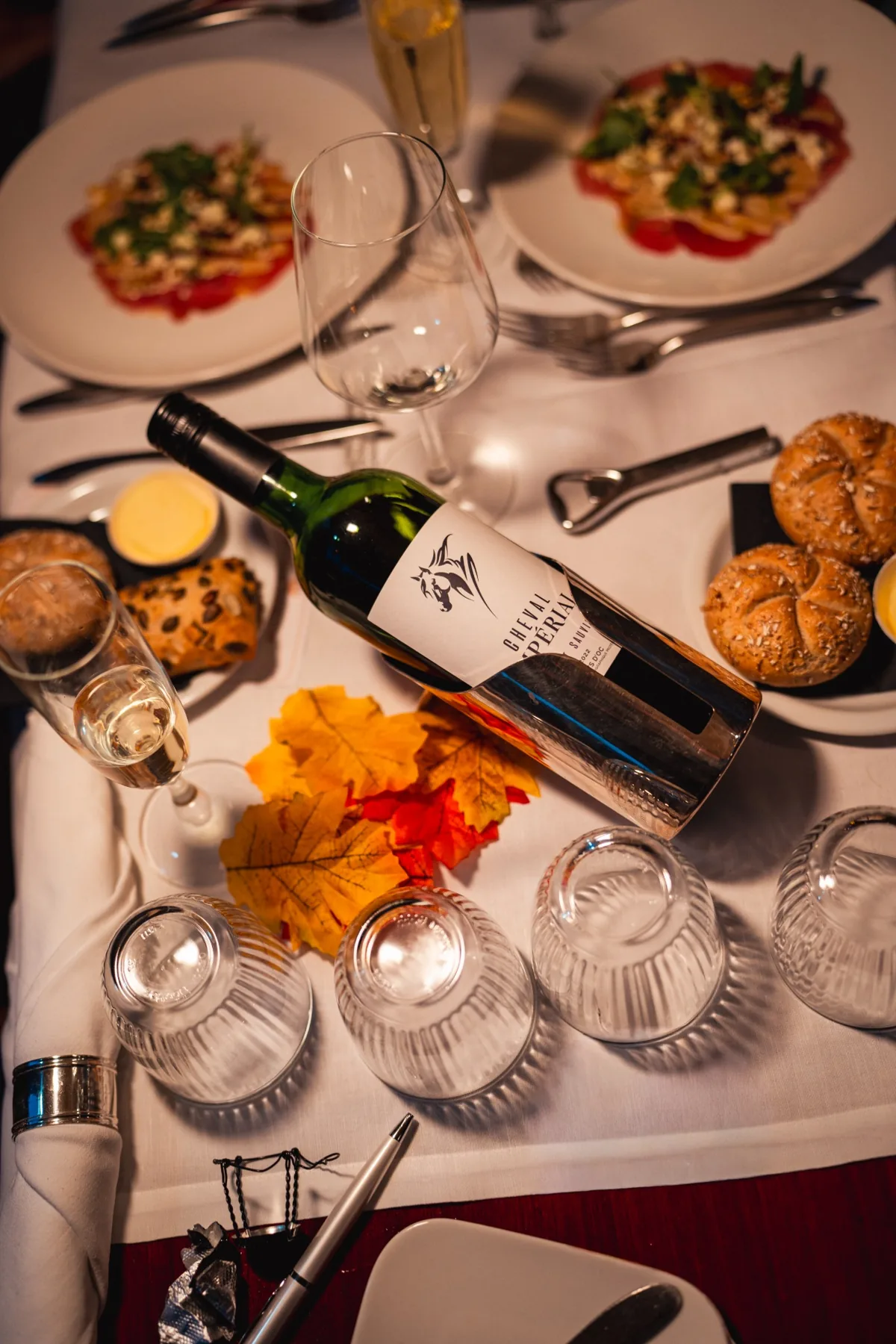 Champagne and dinner aboard salon boat Energie Amsterdam